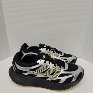 adidas Black and Silver Sneakers with Yellow Accents